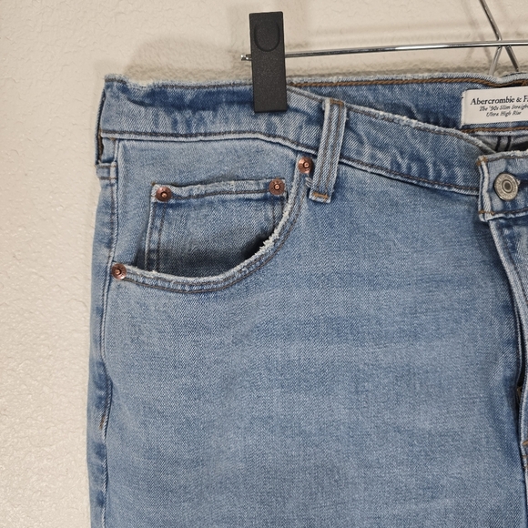Abercrombie & Fitch 90s‎ Slim Straight Ultra High Rise Jeans Plus Size 35/20R - Picture 6 of 11
